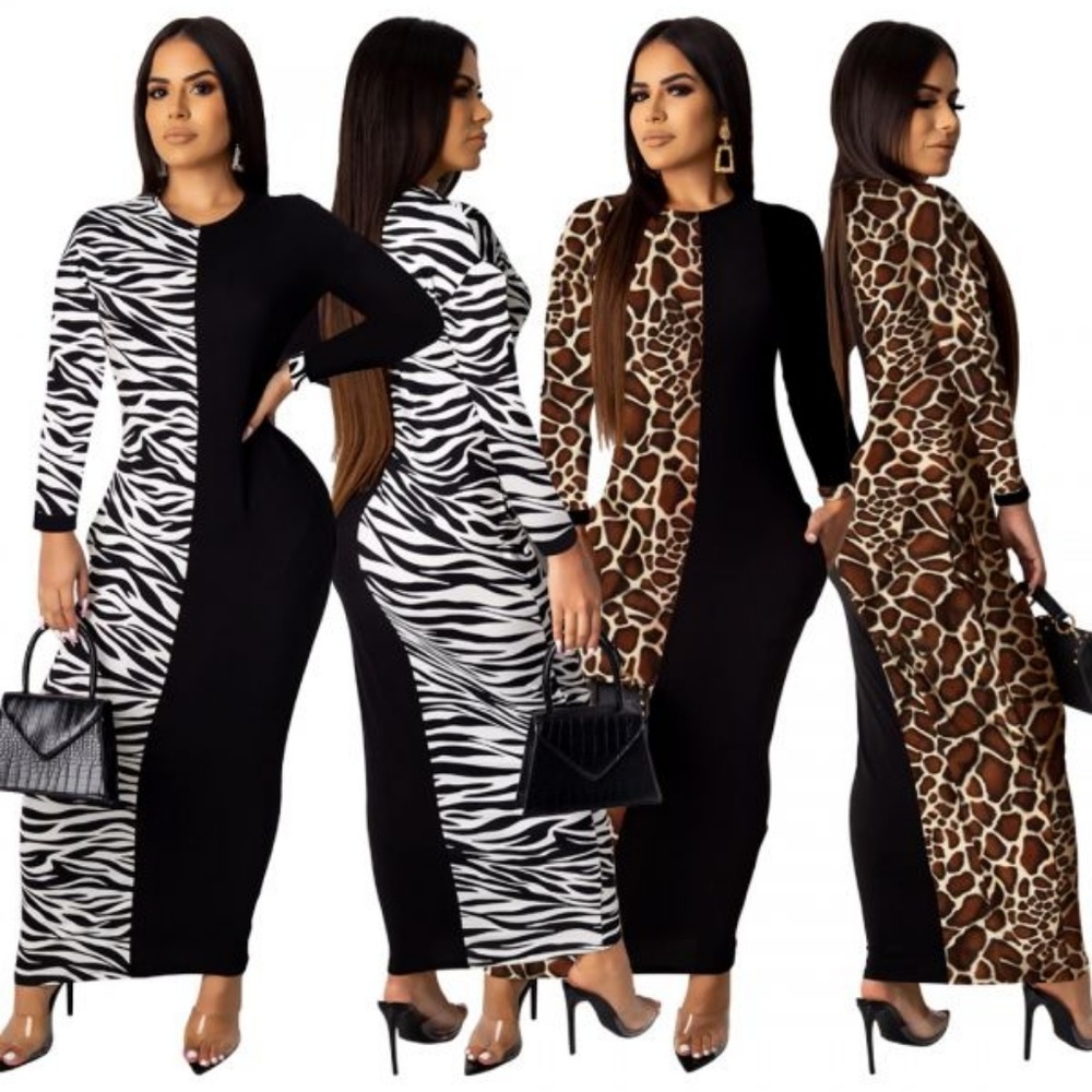 Zebra print maxi dress